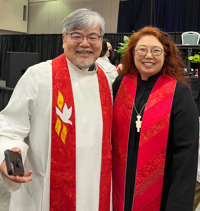 Rev. MiRhang Baek, Virginia Annual Conference, The United Methodist Church, with spouse Rev. TaeWon Kang.